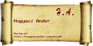 Hugyecz Andor névjegykártya