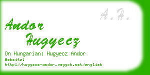 andor hugyecz business card